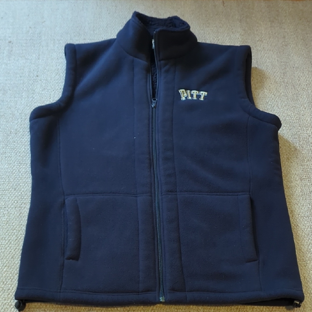 Mens Pittsburgh Panthers Pitt Heavy Fleece Vest Size XL